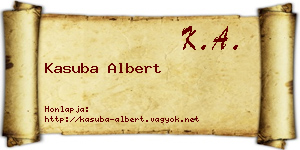 Kasuba Albert névjegykártya