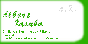 albert kasuba business card